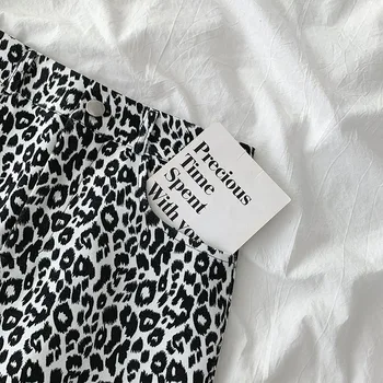 Leopard Ženy Sukne Jeseň Nové Vysoký Pás Sexy Mini Ženy Všetkých Zápas Buttoming Oblečenie Najvyššej Kvality
