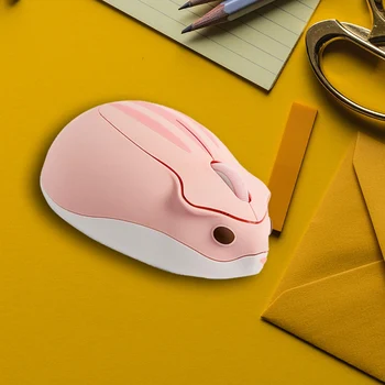 Škrečok Tvar 2.4 GHz Wireless Mouse Ružová 1200DPI Pripojenia USB Myší Roztomilý Tvar Hernej Myši pre PC, Notebook Deti Dievča, Darček