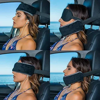 Multifunkčné Nastaviteľné Letu Cestovné autosedačky Hlavu Podporu Eyeshade Pad Patch Spanie Maska na Očné Relax