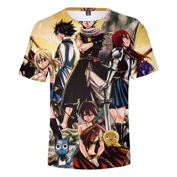 Víla Chvost T shirt 3d Tlač Tshirts Muži Ženy Dieťa T-shirt Anime Natsu Oblečenie