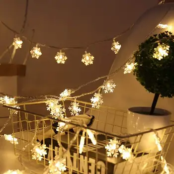 6M 40LED Snowflake String Svetlo Vianočné Girlandy Víla LED Loptu Svetlo Lampy Vonkajšie Vianočné Party Dekor Batérie