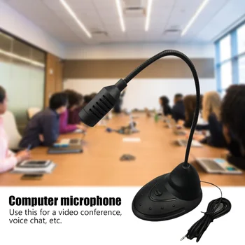 Univerzálny Domov 3,5 mm Konektor Hlasový Chat PC Notebook Studio Káblové pripojenie Počítača Mikrofón Karaoke Úrad Stretnutie Flexibilné Gooseneck Reči