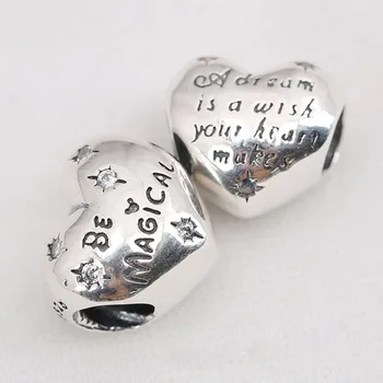 Autentické 925 Sterling Silver Perličiek Kúzlo Hviezdy Láska Srdce Vintage Korálky Fit Ženy Náramky DIY Šperky