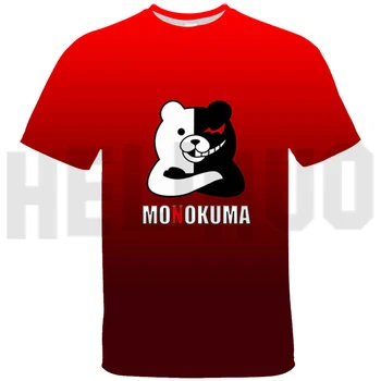 2021 Nadrozmerné T Shirt 3D Danganronpa Monokuma T-shirt pánske 90. rokov Grafické T Košele Jar Leto Anime Black a White Bear Top