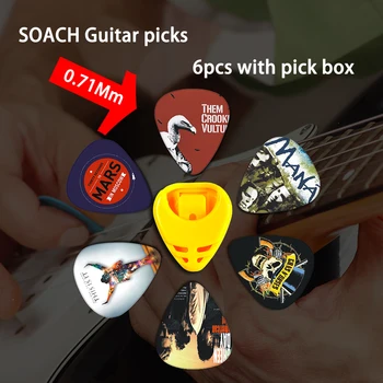SOACH 2019 NOVÉ 6pcs Farby na gitaru Vezme so vybrať box Guitarra Diely Príslušenstvo