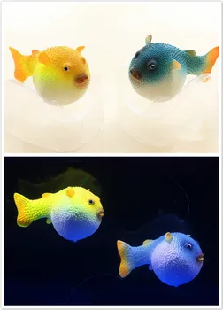 Umelé Malé Roztomilé Řeřavý Globefish Akvárium Ozdoby, Emulácia Balloonfish Puffer S Bulík Pohár Pre Deti Darček
