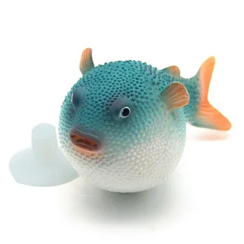 Umelé Malé Roztomilé Řeřavý Globefish Akvárium Ozdoby, Emulácia Balloonfish Puffer S Bulík Pohár Pre Deti Darček