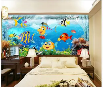 Vlastné 3d tapety 3d nástenné maľby, tapety módne Podvodné cartoon deti miestnosti pozadí nástenné maľby nástenné dekorácie