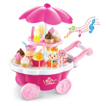 New Horúce 39 Ks Simulácia Malé Vozíky Dievča Mini Candy Košíka Ice Cream Shop, Supermarket Children 's Hračkami Hrať Doma Hračky pre deti