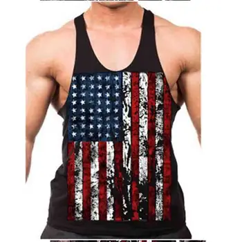 NOVÉ 2020 Módne Letné Vintage USA vlajky Vytlačené voľné Hip hop Potu fitness joggers tielko tank topy