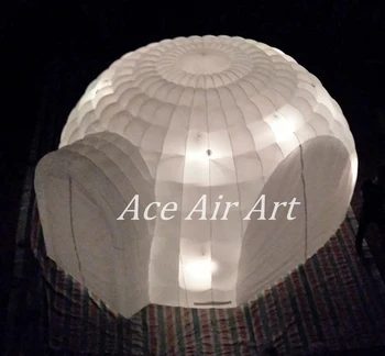 Na mieru vyrobené v Číne Nafukovacie LED Dome so 4 vstupmi a 4 dvere, záclony