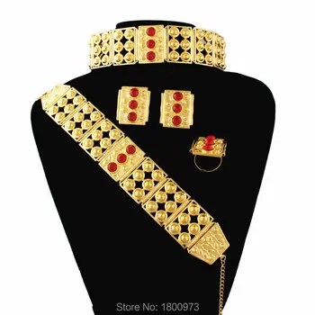 Adixyn Veľké Veľkosti a Ťažké Etiópskej svadobné šperky sady Pre Ženy Zlata Plné Habesha Šperky Afriky svadobné šperky sady