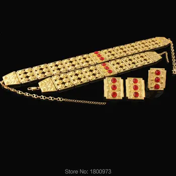 Adixyn Veľké Veľkosti a Ťažké Etiópskej svadobné šperky sady Pre Ženy Zlata Plné Habesha Šperky Afriky svadobné šperky sady
