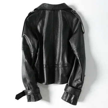 Kabát Reálne Ovčej Žena Motocykel Kožené Krátke Originálne Kožené Bundy Ženy kórejský Jarné Oblečenie 2021 LWL1481