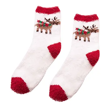 Dospelých Vianočné Ponožky Ženy Teplé Coral Plyšové Načechraný Uprostred Trubice Ponožky Pančuchy Dievčatá Bavlna Bežné Zimné Vianočné Ponožky Dary
