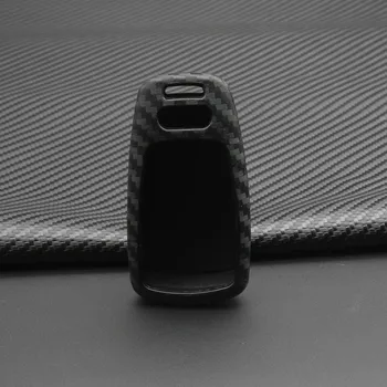 Jingyuqin Diaľkové Uhlíkových Vlákien Patten Mäkké Silikónové Tlačidlo Prípade Pre AUDI A4 B9 Q5 Q7, TT TTS 8S 2016 2017 Smart Auto Tlačidlo Krytu