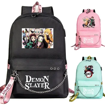 Nové Kreslené Kawaii Démon Vrah Vytlačí Chlapcov, Dievčatá, Deti, Školské tašky Ženy USB Reťazca Batoh Plátno Mužov Bagpack Packsack Bookbag