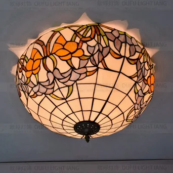 20-palcový Telo Krajiny Kvety Tiffany stropné svietidlo vitráže Lampa pre Spálne E27 110-240V