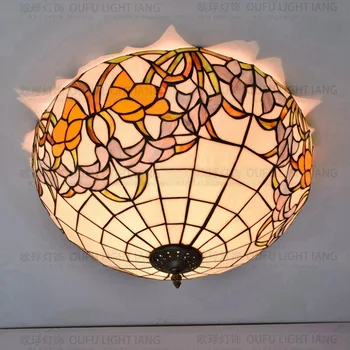 20-palcový Telo Krajiny Kvety Tiffany stropné svietidlo vitráže Lampa pre Spálne E27 110-240V