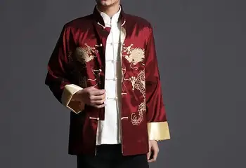 červená Muž tang suitshost oblečenie, uniformy coatembroidered ssangyong mužov tai chi bojových umení Jar&Jeseň blousejacket