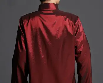 červená Muž tang suitshost oblečenie, uniformy coatembroidered ssangyong mužov tai chi bojových umení Jar&Jeseň blousejacket