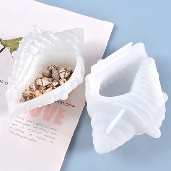 DIY Remesiel Kontajner Crystal Epoxidové Živice Formy Conch Úložný Box Silikónové Formy