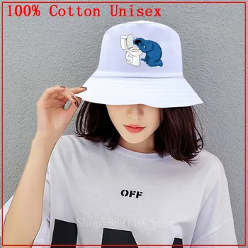 Cookie wc Vymazať 90. rokov Camisetas Harajuku Unisex bežné Slnko klobúk pohode dobré Vedierko Hat muži ženy Bob Hip Hop Čiapky Letné