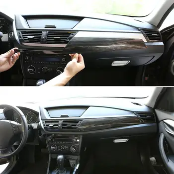 Čierne póry Dreva ABS Plast Nálepky stredovej Konzoly Dekorácie Panel Výbava pre Staré BMW X1 E84 2011-LHD Vozidlá, Príslušenstvo