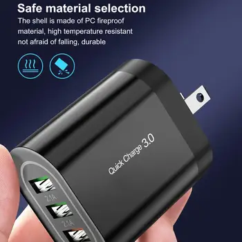 18W QC3.0 Nabíjačku 3 USB Rýchle Nabíjanie Mobilného Telefónu, Bezdrôtová Nabíjačka 18W Sieťovej Nabíjačky Pre Cestovanie