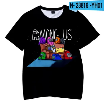 Kawaii Nová Hra Medzi Nami T Shirt deti 2020 Zábavné Letné Topy Cartoon T-shirt Impostor Grafické Tees Hip Hop Unisex Tričko dieťa