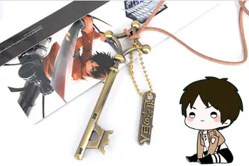 1pcs Japonskom Anime Útok na Titan Meč Hračka Meče Cosplay Eren Jaeger Suteréne Tlačidlo Náhrdelník Prívesok hračka darček Nové