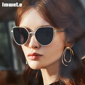 Imwete 2020 Polygonálnym slnečné Okuliare pre Ženy, Mužov Klasické Značky Sexy Lady Slnečné Okuliare Retro Hliníkový Rám Zrkadla UV400