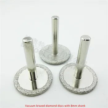DIATOOL 3ks Dia40mm Vákuové brazed diamantové kotúče s drieku 8 mm diamantový kotúč na rezanie, brúsenie a rytie