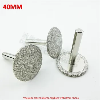 DIATOOL 3ks Dia40mm Vákuové brazed diamantové kotúče s drieku 8 mm diamantový kotúč na rezanie, brúsenie a rytie