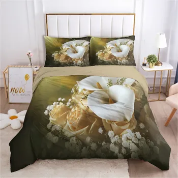 3DFlowers Dizajn posteľná bielizeň Sady Obliečky Sady Cumlík Posteľ Set Prikrývka Kryt Pillowslip Kráľovná Plný Twin Veľkosť Vlastné Obliečky