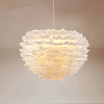 Dekoratívne moderný biely kvet oblaku pierko prívesok svetlo LED dizajnér foyer obývacia jedáleň závesné svetlo pierko prívesok na čítanie