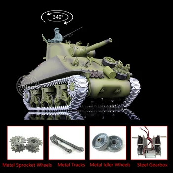 UK Zásob Henglong 1/16 6.0 Inovované M4A3 Sherman RTR RC Tank 3898 Kovové Skladby TH12813-SMT2