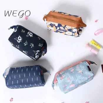Japonský štýl mini prenosné kozmetická taška ručné kozmetické veľkú kapacitu, nepremokavé pierko vzor umývanie cestovné make-up taška