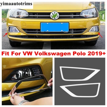 Predné Hmlové Nárazník Svetlá Lampy Rám, Kryt Výbava Nehrdzavejúcej Ocele Vonkajšie Prerobit Súprava Príslušenstva Pre VW Volkswagen Polo 2019 - 2021