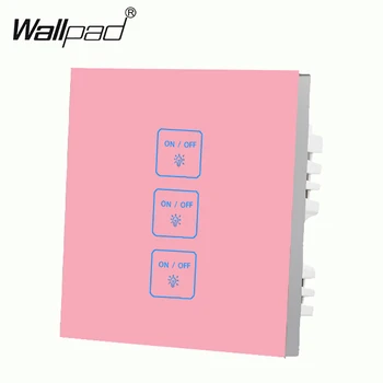 Nový Príchod Wallpad Smart Home 3 Gang 2 Spôsob Luxusné Ružová Sklo LED Dotykový Displej Prepne Svetlo,Doprava Zdarma