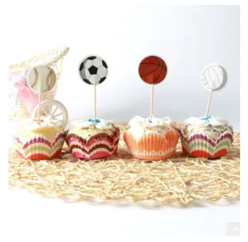 24pcs Cartoon futbalové lopty Tortu Cupcake Mulčovače Vybrať Dieťa Sprcha Deti Šťastné Narodeniny, Svadobné Party Cake Dekorácie Dodávky