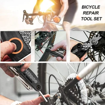 16 v 1 Multi-Funkčný Bicykel Bicykli jazda na Bicykli Mechanik Repair Tool Kit s 2 Ks Pneumatík Vypáčte Tyče Prúty Prenosné Nástroje Taška