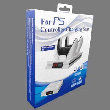 Dual Rýchlo Nabíjačka Pre PS5 Bezdrôtový ovládač USB Typ-C Nabíjacej Kolísky Dock Stanica Pre Sony PlayStation5 Ovládač Gamepad