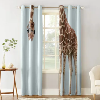 Žirafa Sonda Okenné Záclony Obývacia Izba Textílie Závesy Záves Domova Závesy pre Spálne