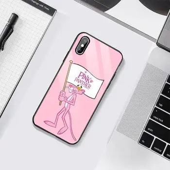 Roztomilý legrační karikatúra Pink Panther Telefón Prípade Tvrdeného skla Pre iphone 6 6 7 8 plus X XS XR 11 12 mini PRO MAX