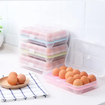 Household15 Mriežky Vajcia Kontajner Skladovanie Kuchyňa Chladnička Fresh Box Úložný Prípade Multifunkčné Ostrejšie Potravín Kontajner