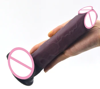 Silikónové Realistické Dildo 2018 Nové Šitie Farba Penis S Prísavkou Čierna Fialová Sexuálne Hračky Pre Ženy Masturbator Sex Shop