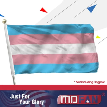 MOFAN Transgender Vlajka 3x5ft-Brillian Farby Odolné Nylonové - Ružová, Modrá Dúha Vlajka s 2 Silné Priechodky, Vnútorný/Vonkajší Deco