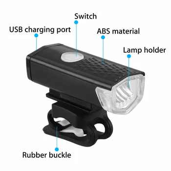 Svetlo na bicykel USB Nabíjateľné 300 Lumen 3 Režim Požičovňa Svetlo Lampy IP65 Vodeodolný 6000K Bicykli Svetlometov + jazda na Bicykli LED zadné svetlo