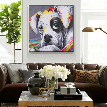 Pes, maliarske Plátna nástenné maľby akrylom umenie fotografie pre obývacia izba domova pop art zvierat Maľovanie cuadros decoracion 004
